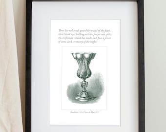 Arte Baudelaire ~ Les Fleurs du Mal ~ Incisione vintage ~ Arte della parete gotica Dark Academia Art Poetcore