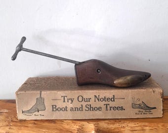 Vintage Shoe Stretcher c/w Bunion Stretcher, with Box, Cobblers Tool, Rustic Decor, Industrial Salvage