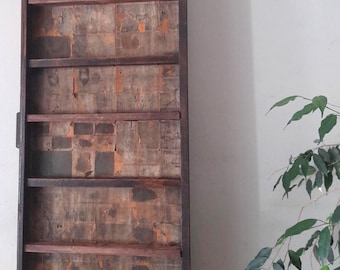 Printers Tray Shelf, Letterpress Drawer, Mudlarking, Small Ornaments, Wall Display