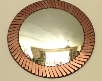Original 1930's Sunburst Convex Mirror |  Art Deco Home Decor | 41cm Diameter | Vintage Wall Decor