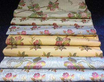 Fabric Remnants Bundle. Floral Viscose Fabric Remnants: Upholstery & Crafting Bundle