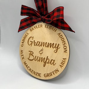 Custom grandparents ornament, Grandparents and grandkids ornament, Personalized grandparents ornament, Grandparent stocking stuffer