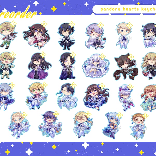 PREORDER - Pandora Hearts & Vanitas no Carte keychains