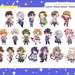 PREORDER - Otomes keychains (Part 1 - Bustafellows, Cupid Parasite, Olympia Soirée, Collar x Malice, Café Enchanté, Virche Evermore)