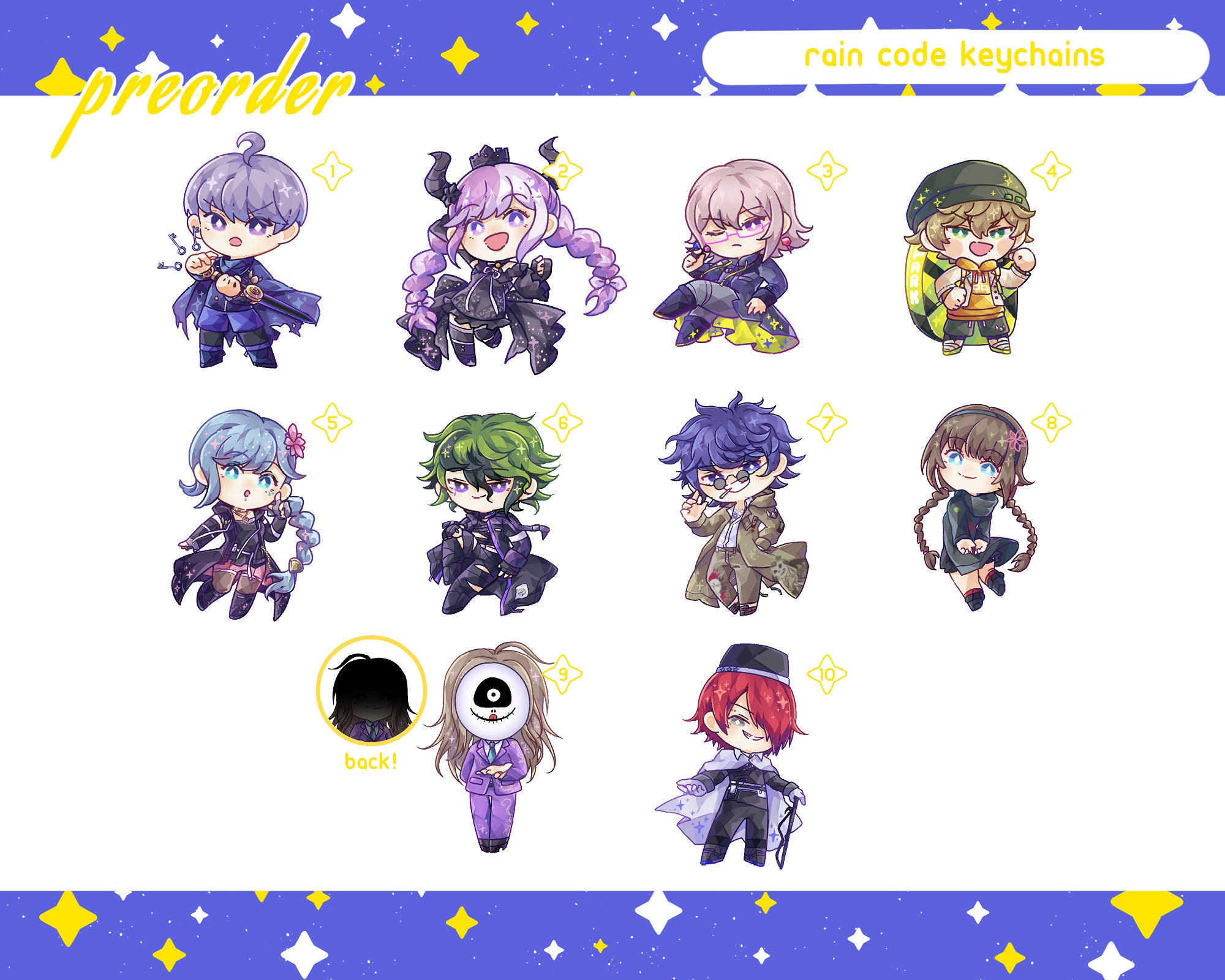 PREORDER - Rain Code keychains