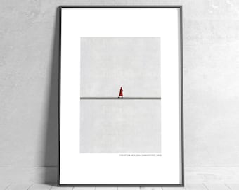 Aesthetic Bilder Wohnzimmer Abstrakt minimalistisch mit einzelnen Menschen Silhouetten, Geschenkidee für Kunstliebhaber