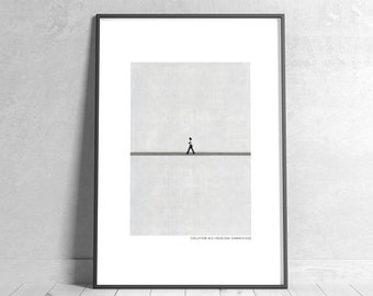 Moderne Kunst Poster in schwarz grau weiß beige. Fotografie print minimalistisch fürs Wohnzimmer