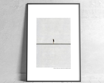 Art print Poster 50x70 cm Kunst minimalistisch Wohnzimmer, Schlafzimmer, Flur oder Büro. Plakat schlicht beige grau weiß
