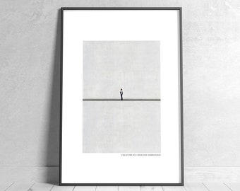 Bilder Wohnzimmer Poster minimalistisch modern in Grau zeitgenössisch Kunstdruck monochrom