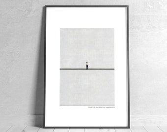 Kunstdruck Poster abstrakt 50x70, 60x90,70x100 cm. Wandkunst Wohnzimmer modern mit Frau. Neutrale minimalistische Fotografie Druck