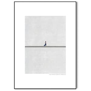 Poster minimalistisch moderne Deko Wohnzimmer in Grau Weiß, abstrakte Kunstdruck | Skandinavische Wanddeko für Schlafzimmer, Flur oder Büro