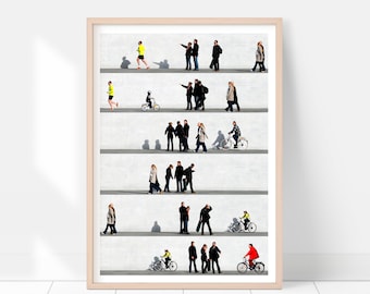 Bilder Menschen Wohnzimmer minimalistisch, abstrakte Fotografie Poster mit Silhouetten