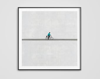 Minimalist Art Poster Print in Grey – Modern Square Wall Art for Living Room, Office or Bedroom | Unframed