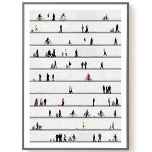 Kunstdruck Poster Wohnzimmer minimalistische Menschen, Bilder abstrakt