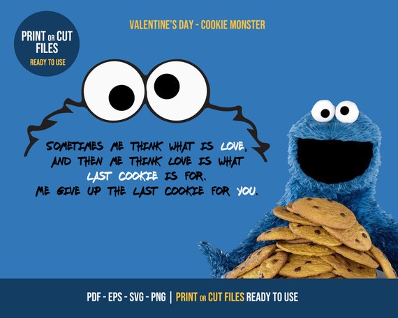 cookie monster printable phrase etsy canada