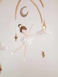 Little ballerina mobile. Customizable mobile for baby girls. A hanging mobile for a neutral yet girly nursery, perfect as a baby shower gift product logo