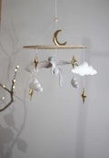 customizable dragon baby mobile for nursery / baby shower gift. dragon flying in the clouds product logo