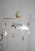 Neutral dragon baby mobile, Dragon baby Mobile under the stars perfect for your nursery decor or as an original baby shower gift product logo