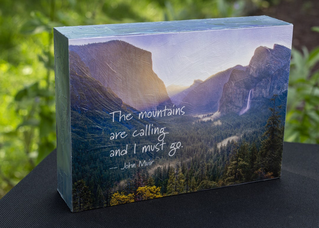 Inspirational Mountain Landscape Art Panel With John Muir Quote - Etsy