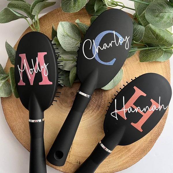 Custom glitter personalised hair brush, bespoke paddle brush, bridesmaid gift, birthday gift, flower girl gift, proposal box gift