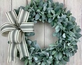 Lamb s ear wreath, year round wreath, front door wreath, fall wreath, wreath for front door, all year wreath, farmhouse rustic