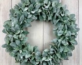 Lamb s ear wreath, year round wreath, front door wreath, fall wreath, wreath for front door, all year wreath, farmhouse rustic