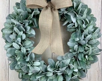 Lamb’s ear wreath, year round wreath, front door wreath, spring wreath, wreath for front door, year round wreath, farmhouse rustic wreath