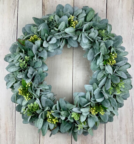 Year-round Eucalyptus Greenery Front Door Wreath All Season Farmhouse Indoor  Wreath for Wedding Gift or Housewarming Present 