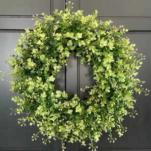 Year round eucalyptus wreath for front door, everyday door wreath, spring greenery wreath, outdoor water resistant wreath, Mothers Day gift image 9