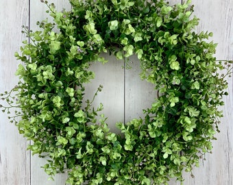 Year round eucalyptus wreath for front door, everyday door wreath, spring greenery wreath, outdoor water resistant wreath, Mother’s Day gift