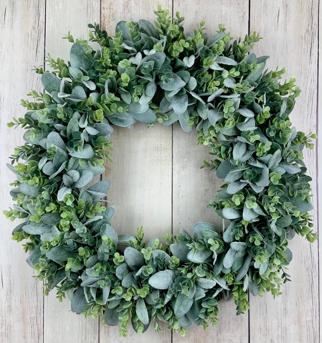 Lambs Ear Wreath, Year Round Wreath, Front Door Wreath, Fall Wreath ...