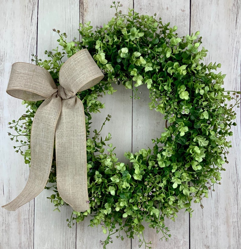 Year round eucalyptus wreath for front door, everyday door wreath, spring greenery wreath, outdoor water resistant wreath, Mothers Day gift image 2
