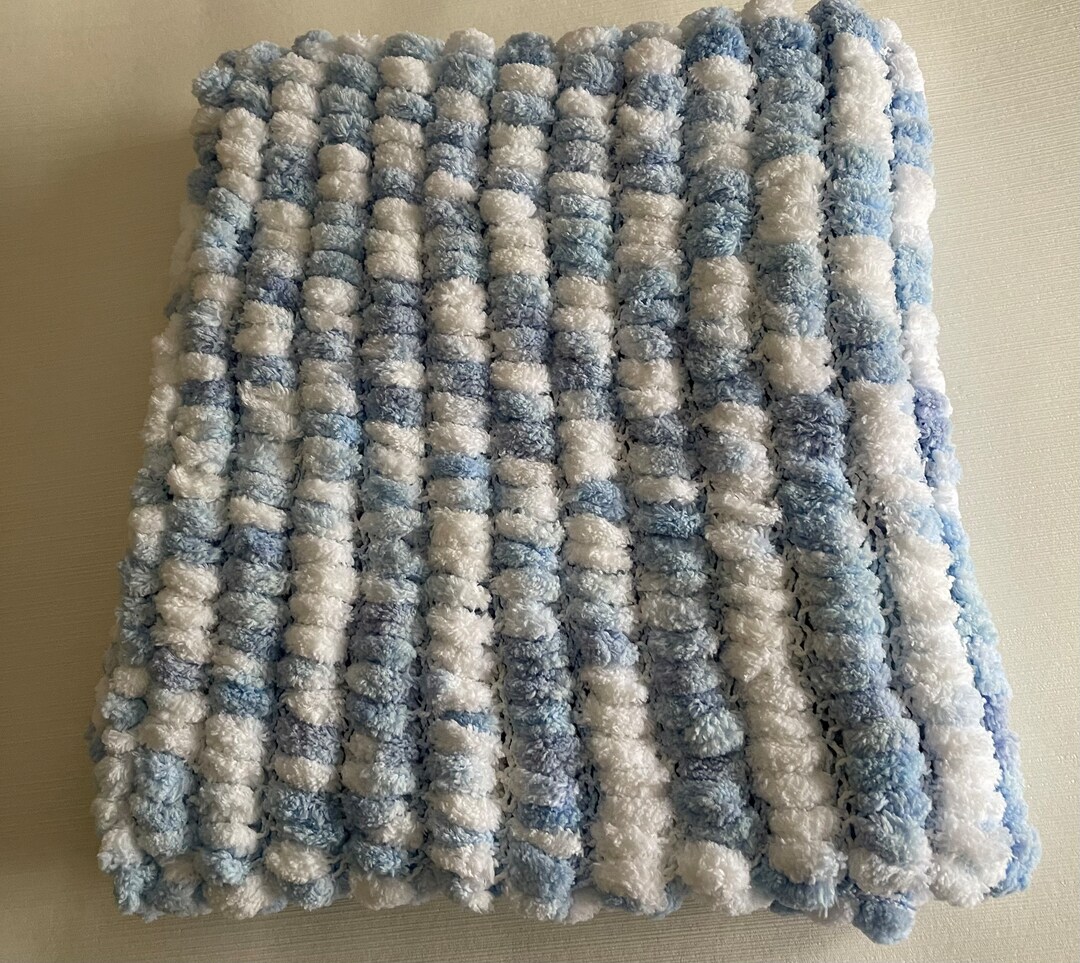 Pom Pom Wool Baby Blanket Etsy