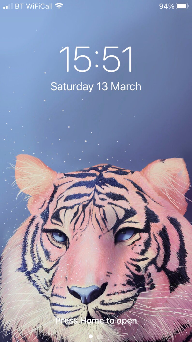 Tiger Phone Wallpaper Digital Download Kawaii Art