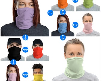 Face Mask / Family Pack of 4 Neck Gaiter, Multiple Colors to Choose From, washable reusable cloth Neck Gaiter, Face Covering