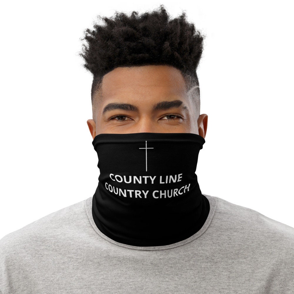 Face Mask / Cross Personalized Men's Women's Washable Neck Gaiter, Company Name, Church Name, Religious Face Mask Face Covering Christian