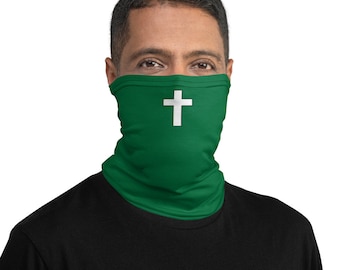 Green Christian Cross Men's or Women's Neck Gaiter