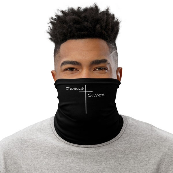 Christian Face Mask, mens neck gaiter, womens neck gaiter, Cross Neck Gaiter, Jesus Saves Face Mask, Face Shield, Face Covering
