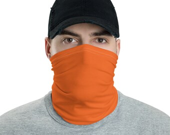Masque facial / Cache-cou unisexe orange uni, Couvre-visage en tissu réutilisable lavable, Écran facial, Masque facial
