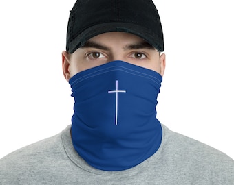 Masque / Croix bleu Cache-cou religieux Homme femme Cache-cou Couvre-visage chrétien Cache-cou