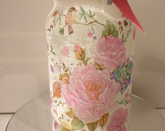 Pink floral Jar light - Ideal gift