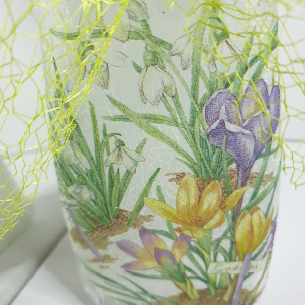 Snowdrop and Crocus flowers Jar Light - Ideal gift