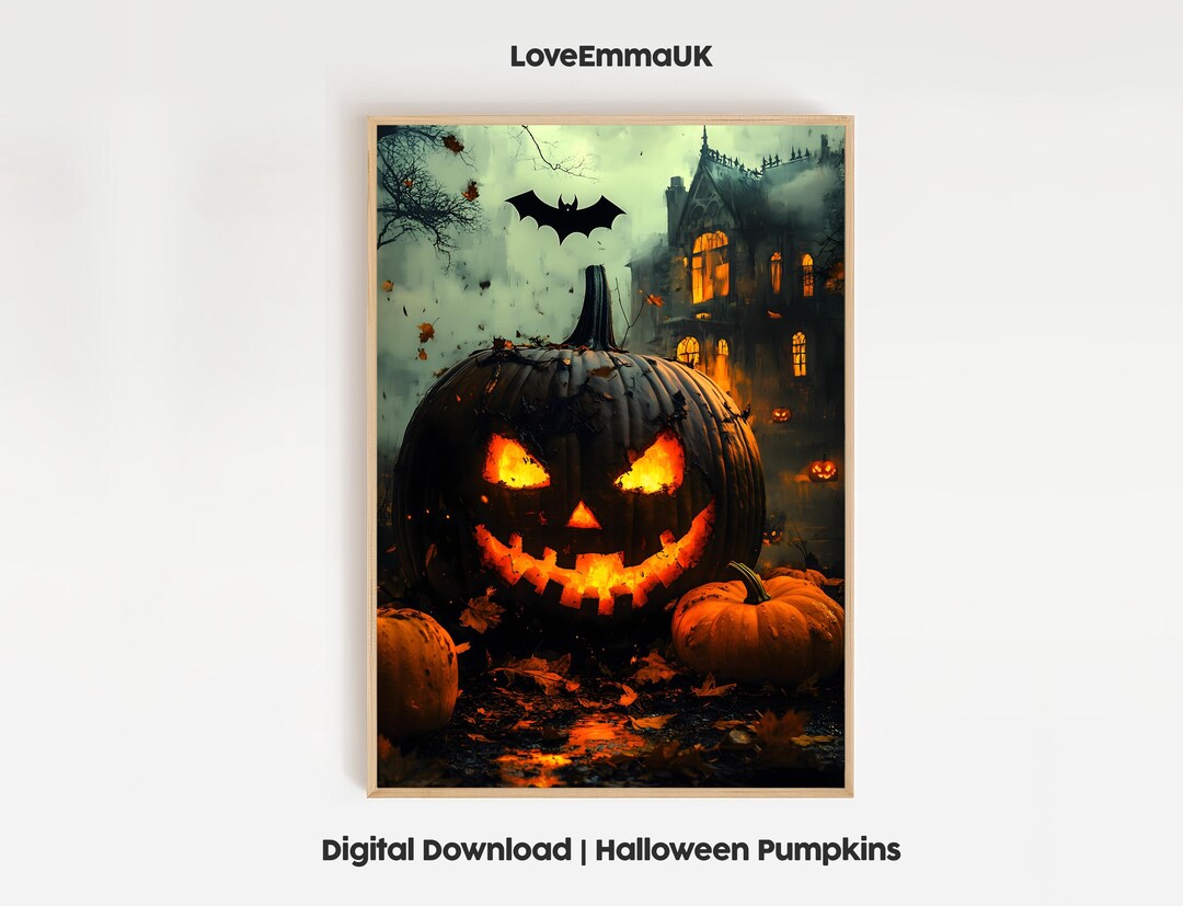 Digital Download | Printable Halloween Pumpkin Wall Art - Etsy