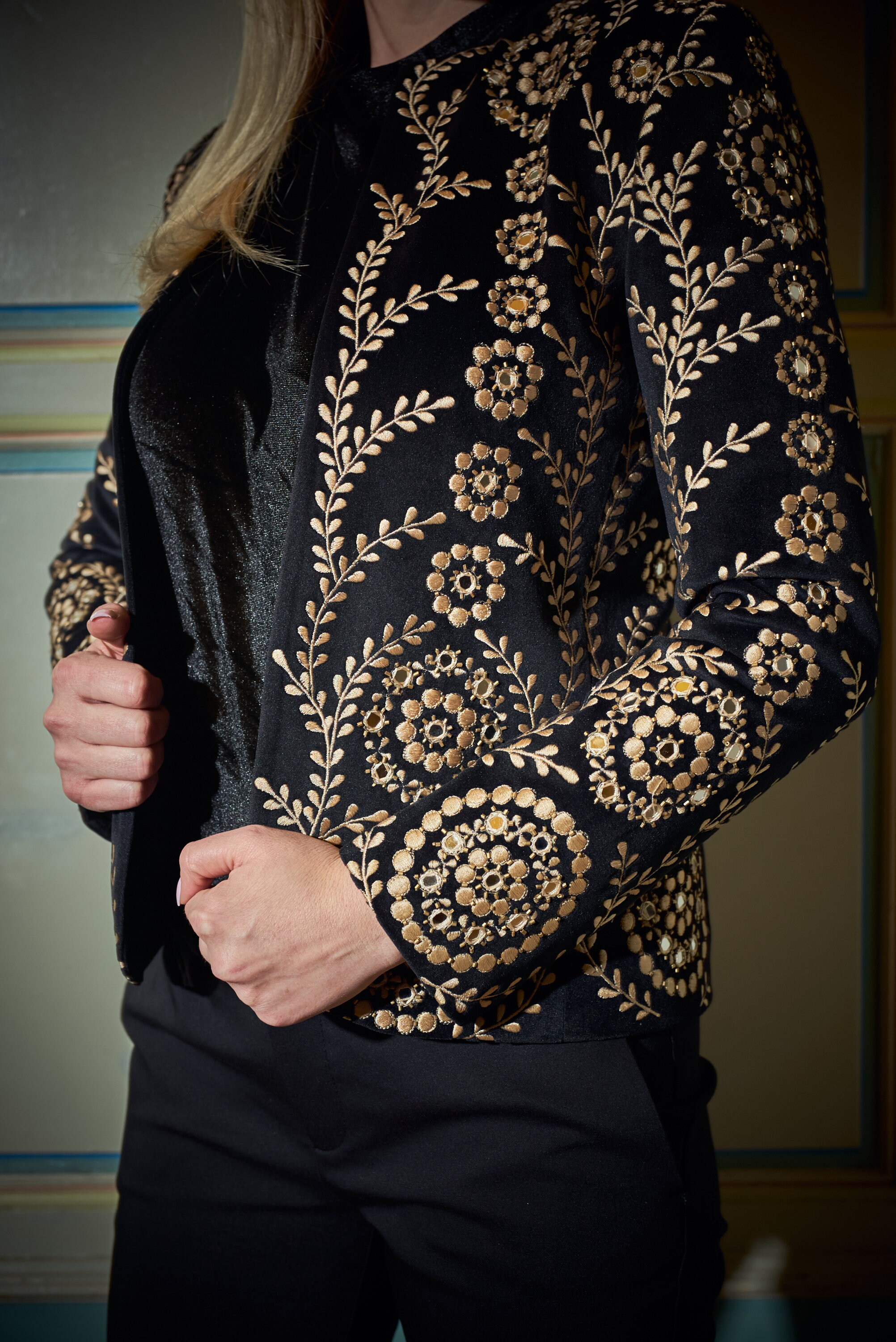 ALL GOLD JACKET Velvet Gold Embroidered Jacket Velvet Etsy