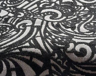 Stretch Jacquard schwarz taupe