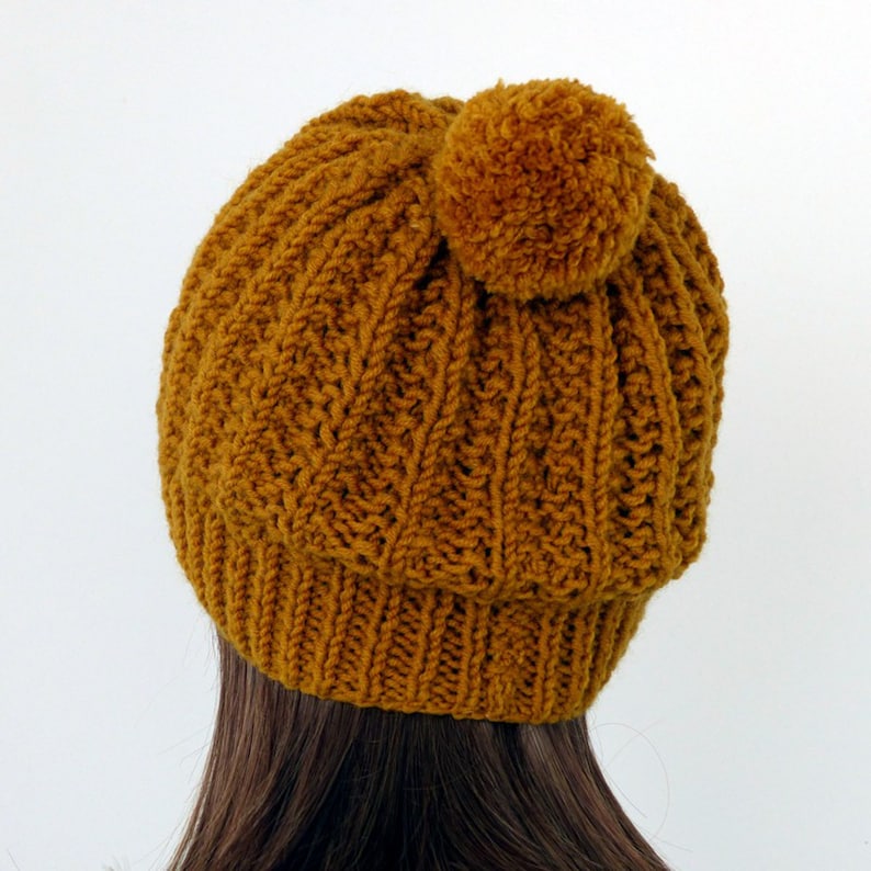Knit hat London mustard Hand knitted ladies hat. optional also in many other colors