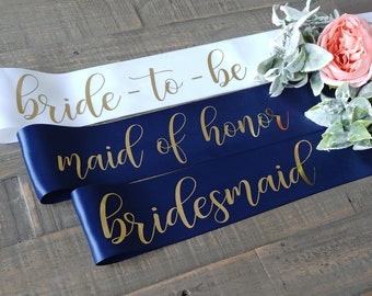 Custom Bridal Sash, Custom Sashes, Bride to Be Sash, Bridesmaid Sash, Bachelorette Sash, Bridal Shower Sash