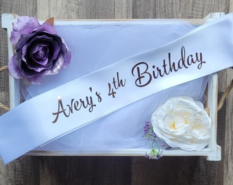 Custom Birthday Sash, Birthday Girl Sash, Birthday Party Sash, Birthday Boy Sash, 5th Birthday Sash, 4th Birthday Sash