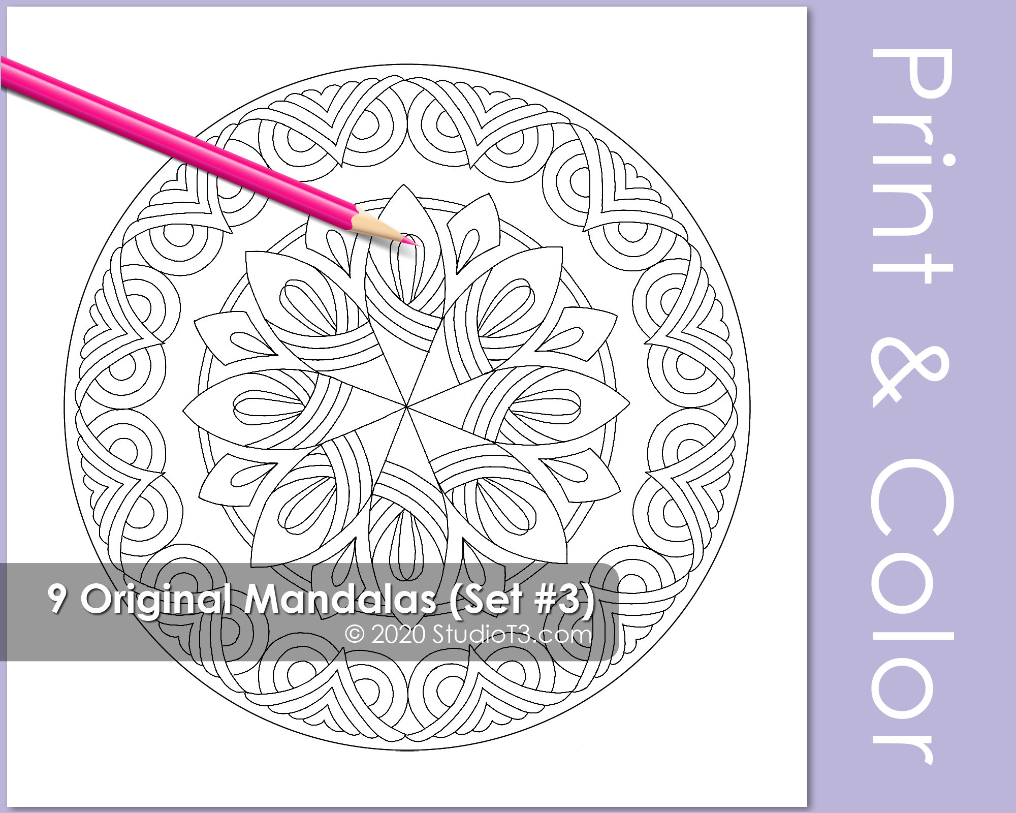 Mandala Coloring Pages // Art Therapy // Adult Coloring Pages // Set #3 ...