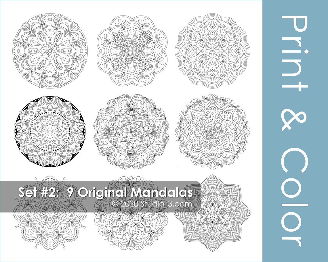 Mandala Coloring Pages // Art Therapy // PDF Pages to Print and Color